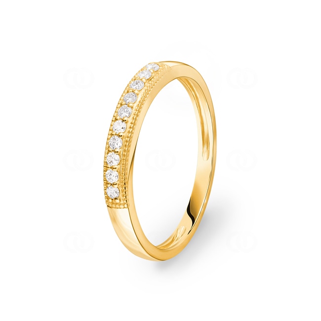 Mémoire-Ring 750/18 K Gelbgold mit Diamanten 0.14 ct H/si - RI-100593-GG