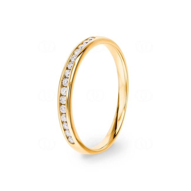 Bague Mémoire or jaune 750/18 ct avec diamants 0.17 ct H/si - RI-72841-GG