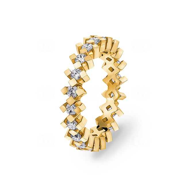 Eternity Ring 750/18 K Yellow Gold with Diamonds 1.23 ct H/si - RI-071958-150-GG