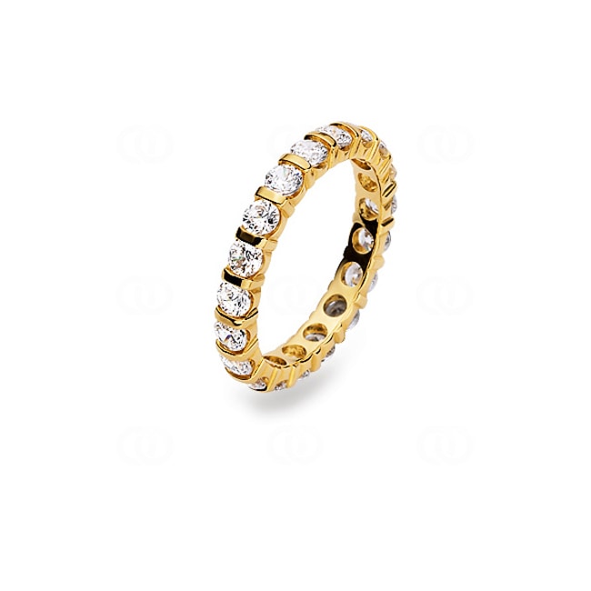Eternity Ring 750/18 K Yellow Gold with Cubic Zirconia - 1111.10017