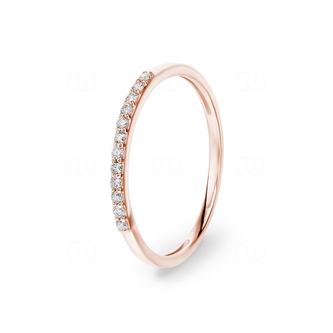 Bague Mémoire or rosé 750/18 ct avec diamants 0.10 ct H/si - RI-69946-RG