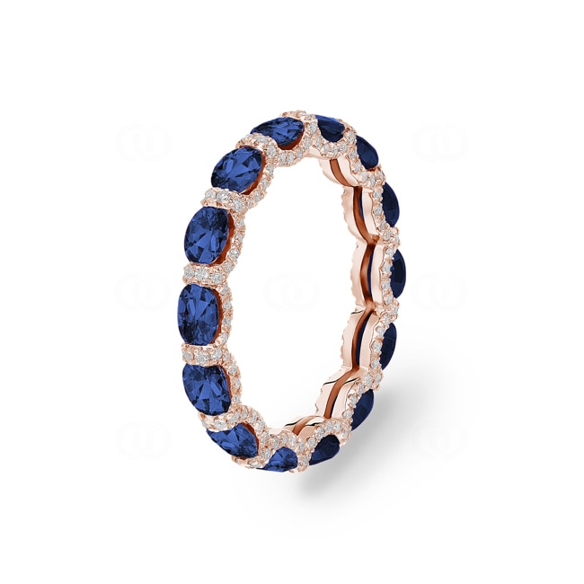 Mémoire-Ring 750/18 K Roségold mit Saphiren & Diamanten 0.41 ct H/si Mémoire-Ring 750/18 K Roségold mit Saphiren & Diamanten 0.41 ct H/si - RI-118320-SAF-RG