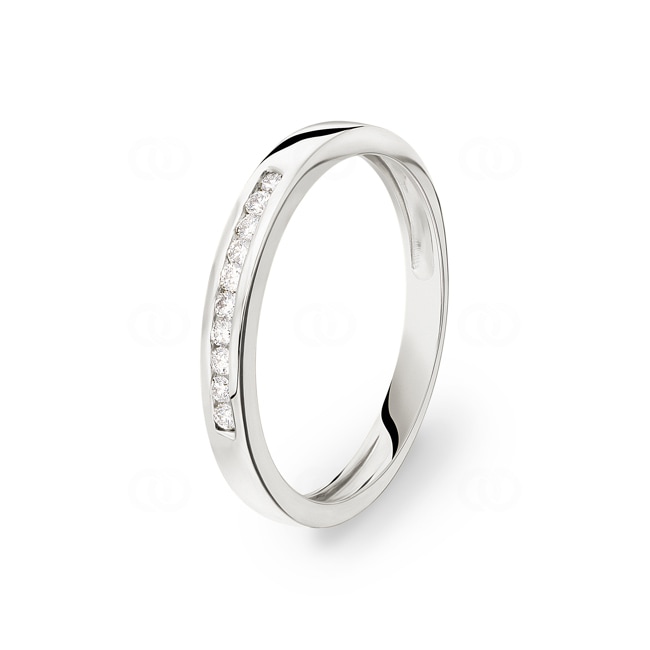 Bague Mémoire or gris 750/18 ct avec diamants 0.11 ct H/si - RI-100590-WG