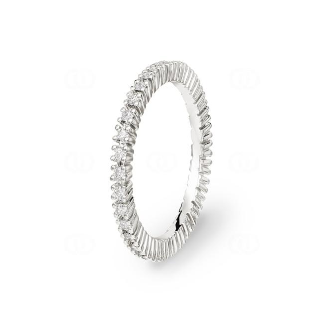 Mémoire-Ring 750/18 K Weissgold mit Diamanten 0.30 ct H/si - RI-071986-WG