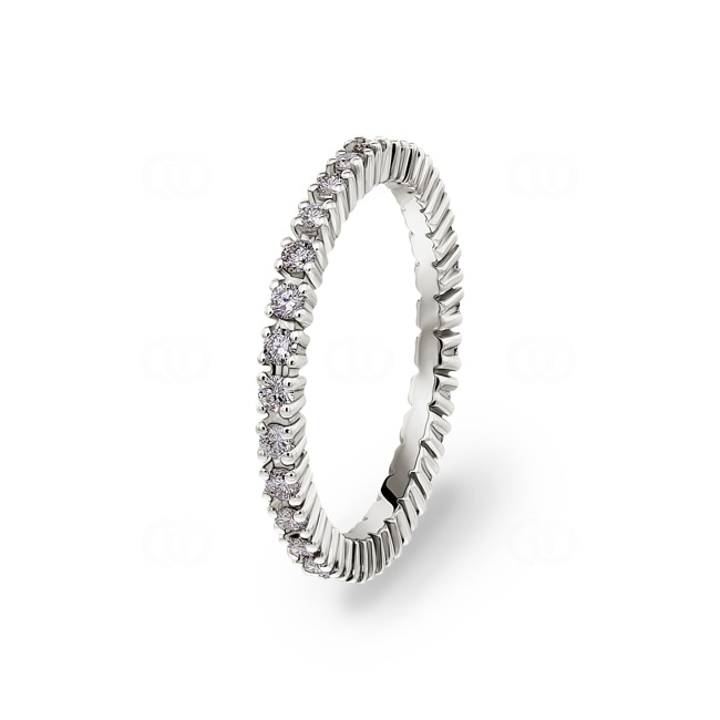 Bague Mémoire or gris 750/18 ct avec diamants 0.50 ct H/si - RI-071825-WG