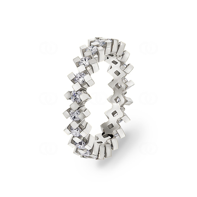 Eternity Ring 750/18 K White Gold with Diamonds 1.23 ct H/si - RI-071958-150-WG