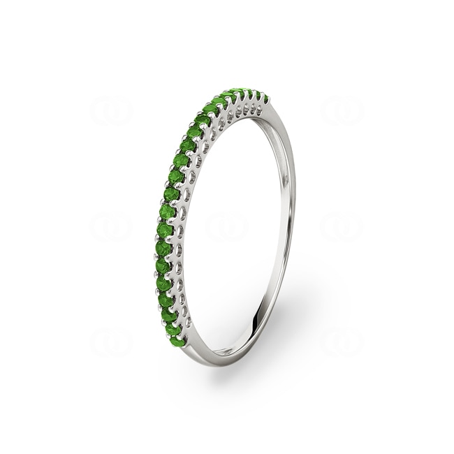 Bague Mémoire or gris 750/18 ct avec grenats vert - RI-46751-TSA-WG