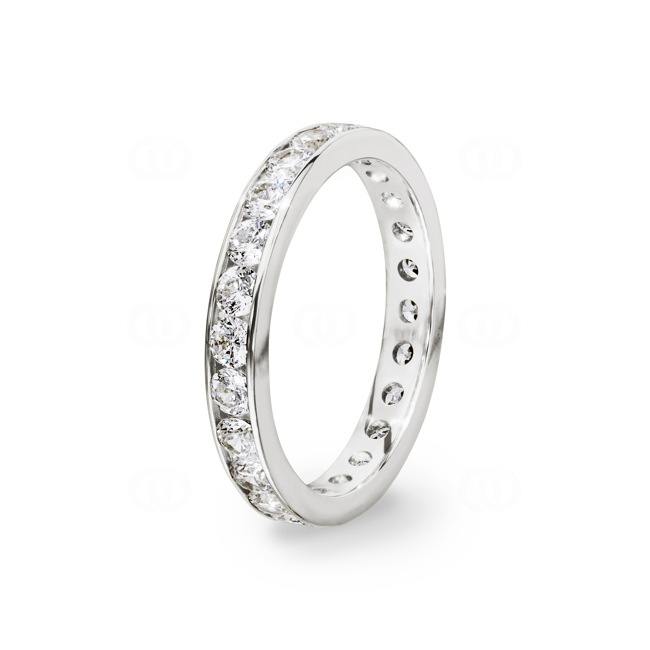 Eternity Ring 750/18 K White Gold with Cubic Zirconia - 1211.10016