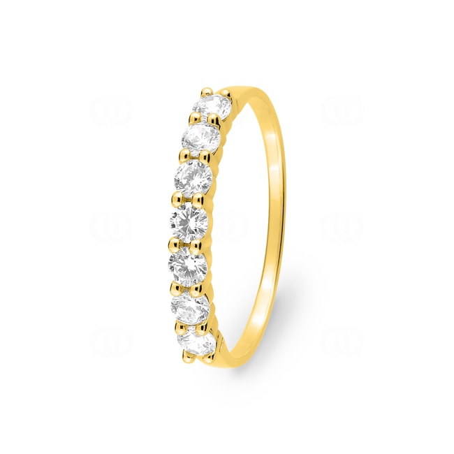 Mémoire Ring 750/18 K Weissgold mit Zirkonia in 4-Griff - 1.206.Z1