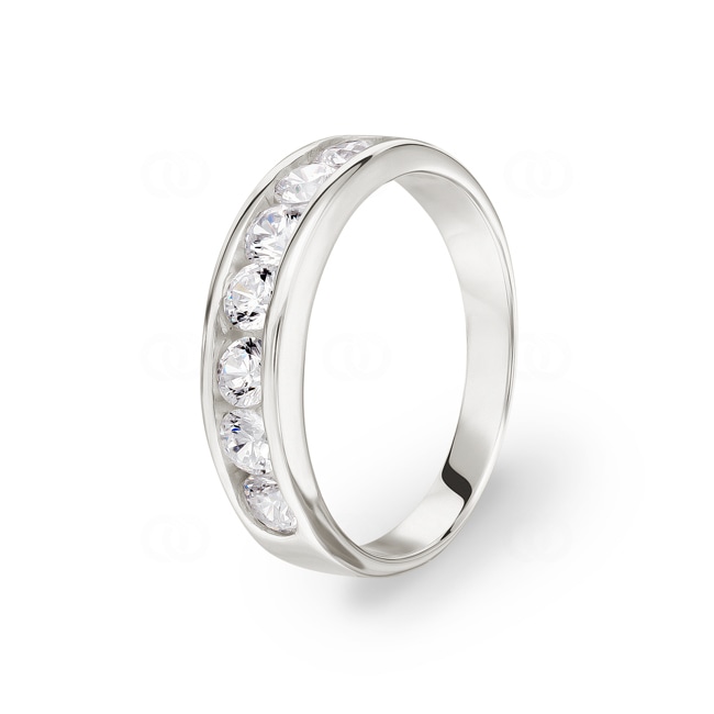 Mémoire-Ring 925 Silber rhodiniert mit Zirkonia rund - 337284.1