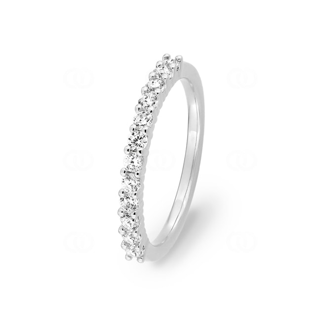 Mémoire-Ring 925 Silber rhodiniert mit Zirkonia rund - ASRL08Z