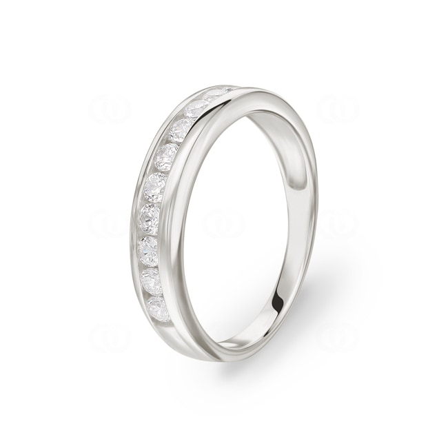 Mémoire-Ring 925 Silber rhodiniert mit Zirkonia rund - ASRX48Z