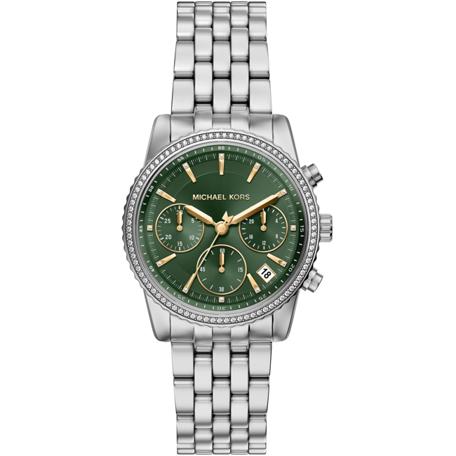 Michael Kors Bryant Chronograph 35mm Silvery / Green - MK7583