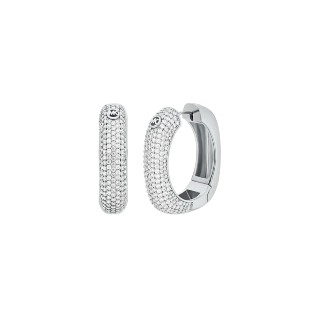 Michael Kors Creolen Metallic Muse Messing Pavé Silbrig - MKJ8604040