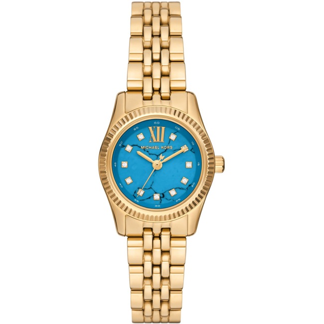Michael Kors Lexington Goldig / Blau 26mm - MK4813