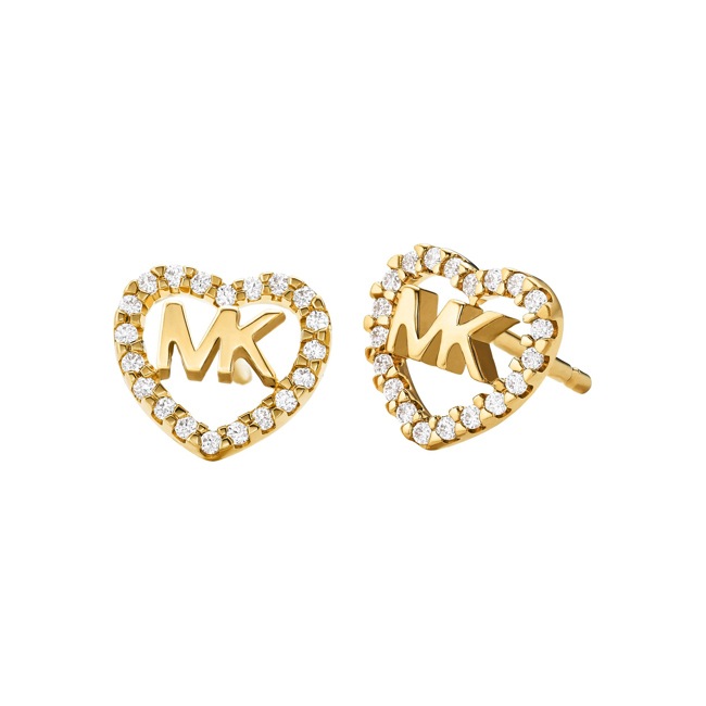 Michael Kors Stud earrings Love 925 Silver gold-plated - MKC1243AN710