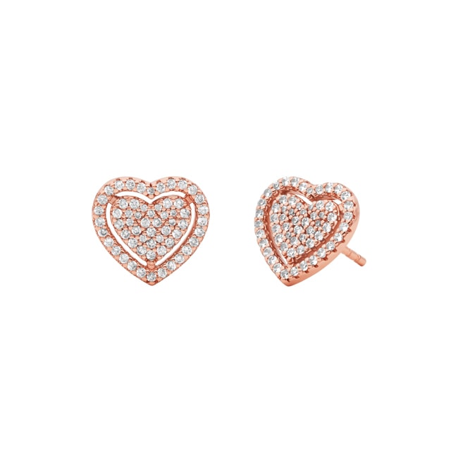 Michael Kors Stud earrings Love 925 Silver rosegold-plated - MKC1750CZ791