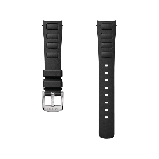Mido Multifort TV 35 Black rubber strap 18 mm Mido Multifort TV 35 Black rubber strap 18 mm - M852.019.608