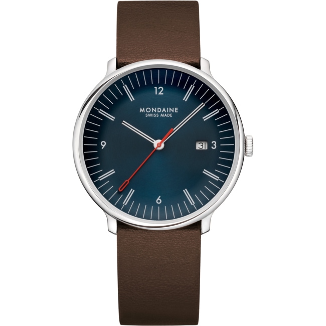 Mondaine Doppio Blue / Brown 41mm - MLE.41240.LGV