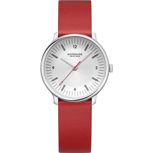 Mondaine Doppio Argenté / Rouge 33mm - MLE.33110.LCV