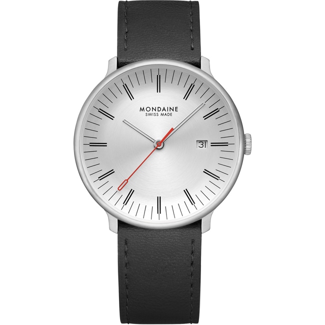 Mondaine Doppio Silver / Black Ø 41 - MLE.41210.LBV