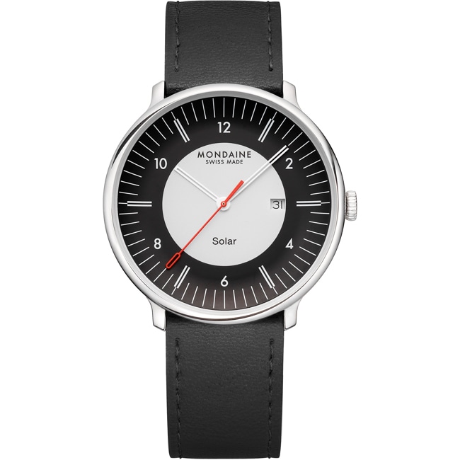Mondaine Doppio Solar Schwarz / Weiss Ø 41 - MLE.41920.LBV