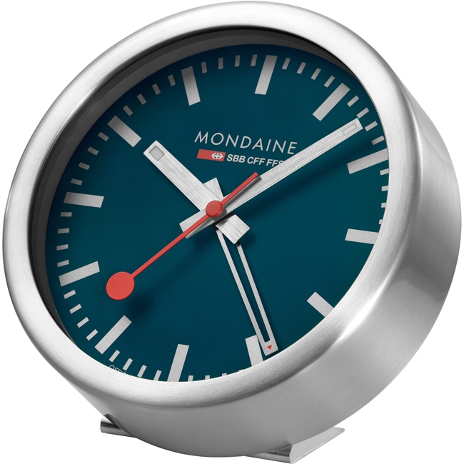 Mondaine Tischuhr mit Alarm Blau Ø 12.5cm - A997.MCAL.46SBV.2