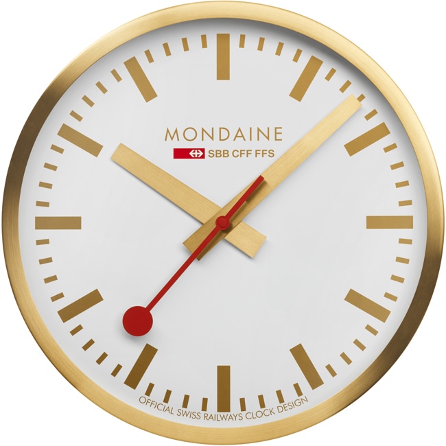 Mondaine Wall clock Gold Ø 25cm - A990.CLOCK.18SBG