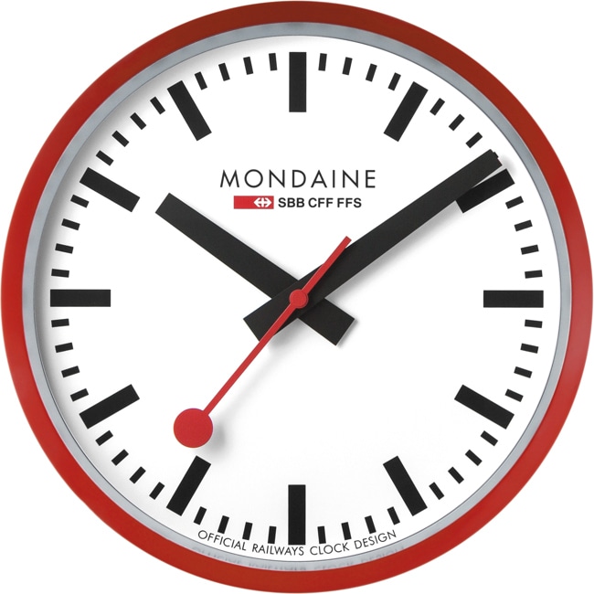 Mondaine Wanduhr Rot Ø 25cm - A990.CLOCK.11SBC