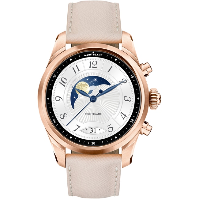 Montblanc Summit 2+ Smartwatch Gold-plated stainless steel and leather - MB127683