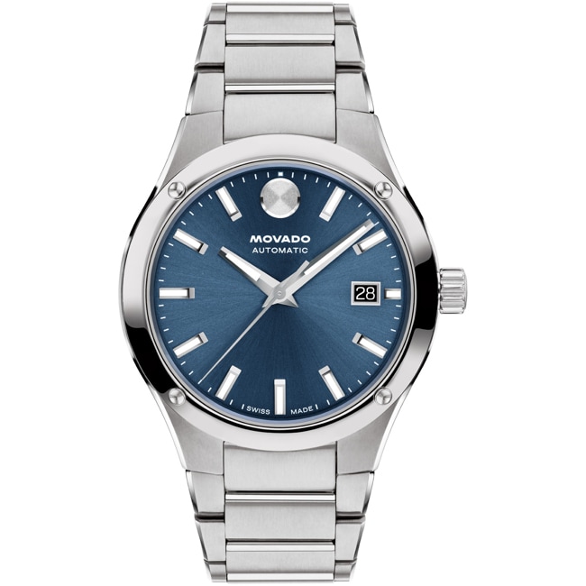 Movado Museum Imperiale Automatik Date Silbrig / Blau - 0608048