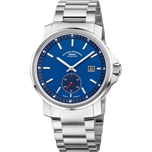 Mühle-Glashütte 29er Big Petite Seconde Bleu / Bracelet en acier - M1-25-82-MB