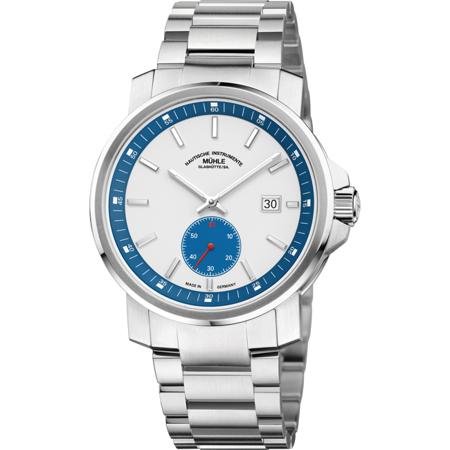 Mühle-Glashütte 29er Big Kleine Sekunde Weiss / Metallband - M1-25-87-MB