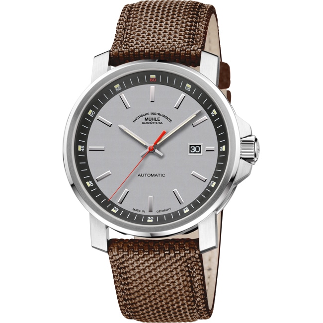 Mühle-Glashütte 29er Big Silver grey / Canvas coffee-brown - M1-25-37-CB-III