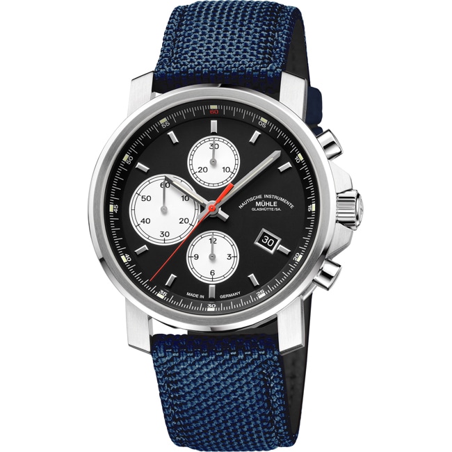 Mühle-Glashütte 29er Chronograph Black / Canvas nautic blue - M1-25-43-CB-I