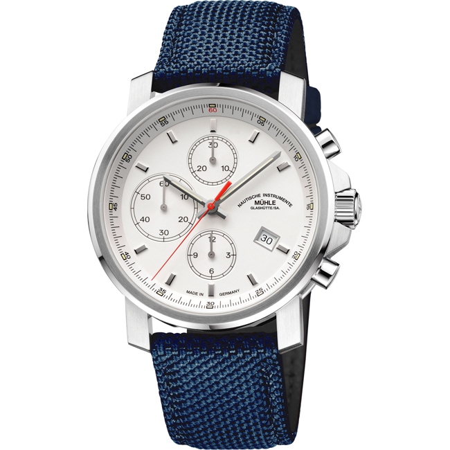 Mühle-Glashütte 29er Chronograph White / Canvas nautic blue - M1-25-41-CB-I