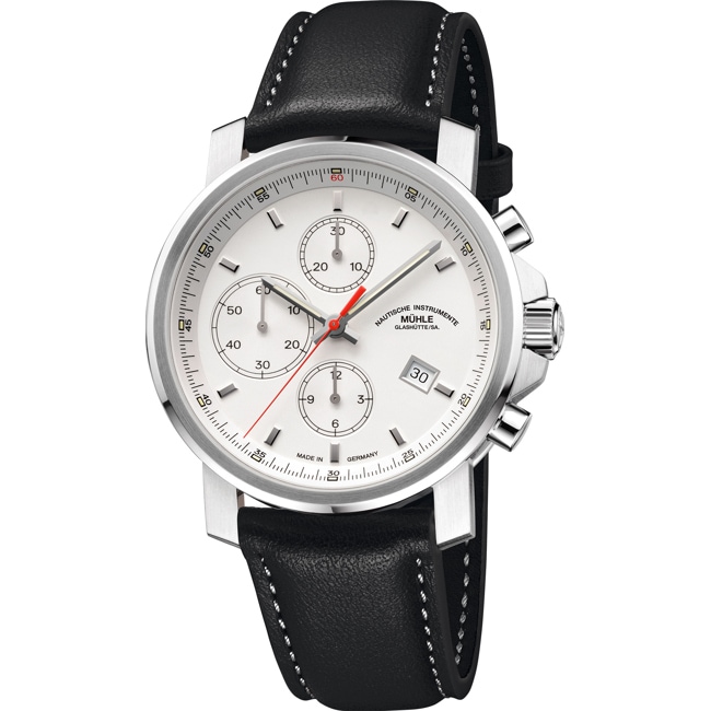 Mühle-Glashütte 29er Chronograph White / Black leather - M1-25-41-LB