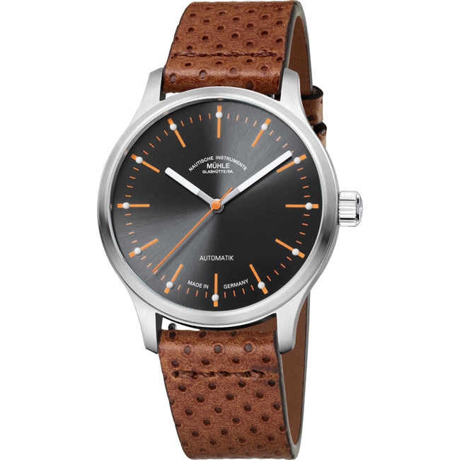 Mühle-Glashütte Panova Gris / Cuir perforé - M1-40-75-LB-I