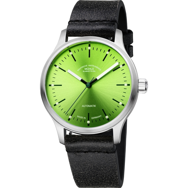 Mühle-Glashütte Panova Vert Lime / Cuir noir - M1-40-76-1-LB-III