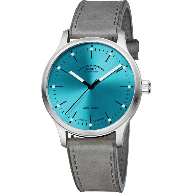 Mühle-Glashütte Panova Turquoise / Cuir gris - M1-40-79-LB-V