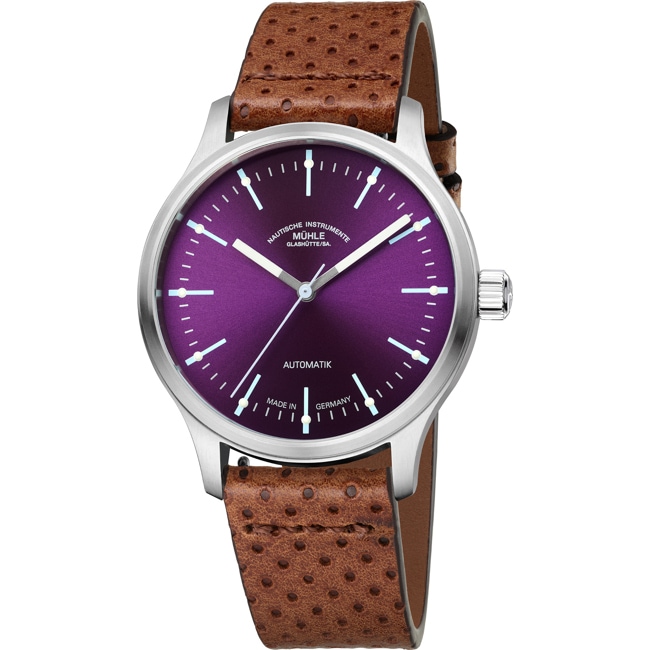 Mühle-Glashütte Panova Violet / Cuir perforé - M1-40-78-1-LB-I
