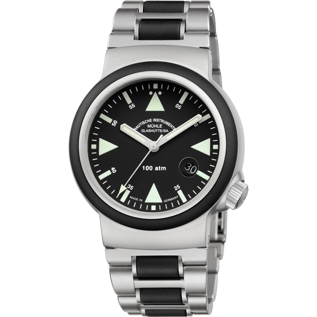 Mühle-Glashütte S.A.R. Rescue-Timer Noir / Acier & Caoutchouc - M1-41-03-MB