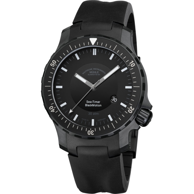 Mühle-Glashütte Sea-Timer BlackMotion Kautschuk - M1-41-83-KB