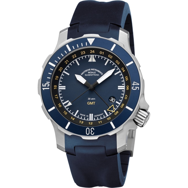 Mühle-Glashütte Seebataillon GMT Kautschuk blau - M1-28-62-KB-II