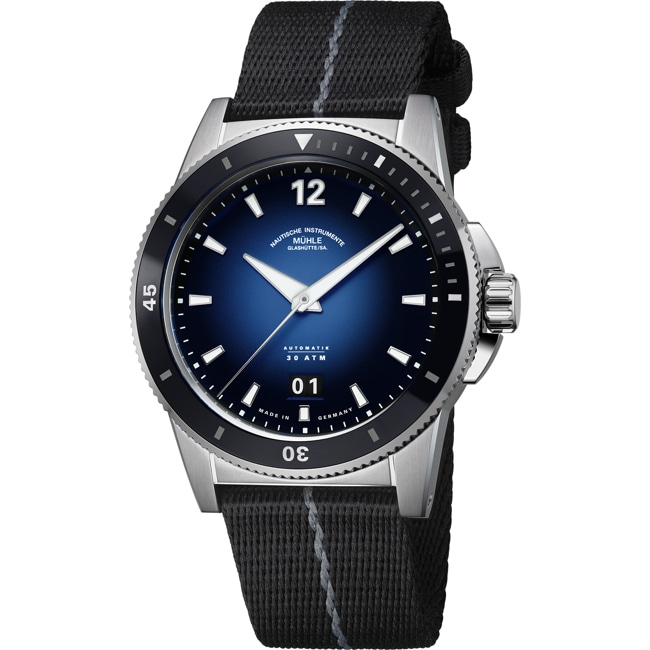 Mühle-Glashütte Sportivo Grossdatum Tiefblau / Textil - M1-52-42-NB