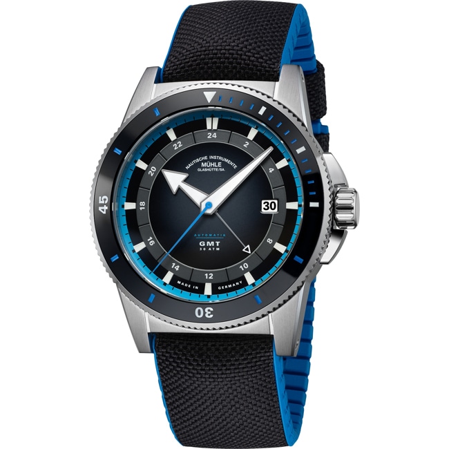 Mühle-Glashütte Sportivo Travel GMT Toile-Caoutchouc - M1-52-13-CK