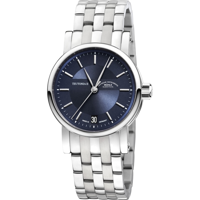Mühle-Glashütte Teutonia II Medium Bleu nuit / Bracelet en acier - M1-30-22-MB