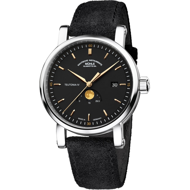 Mühle-Glashütte Teutonia IV Moonphase Anthracite / Alcantara - M1-44-03-AB-I
