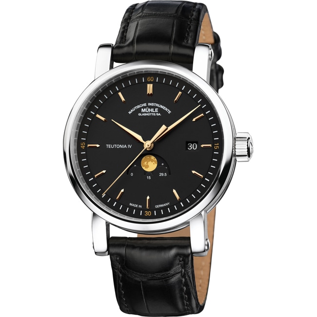 Mühle-Glashütte Teutonia IV Mondphase Anthrazit / Leder - M1-44-03-LB