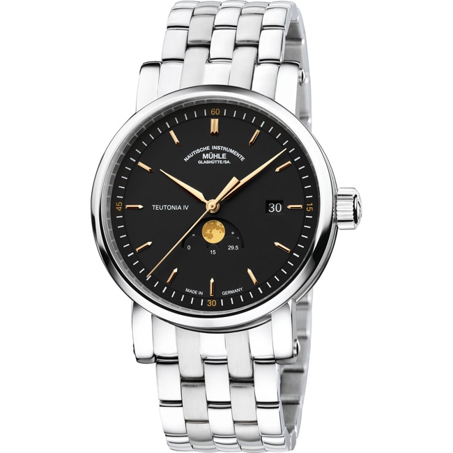 Mühle-Glashütte Teutonia IV Mondphase Anthrazit / Metallband - M1-44-03-MB